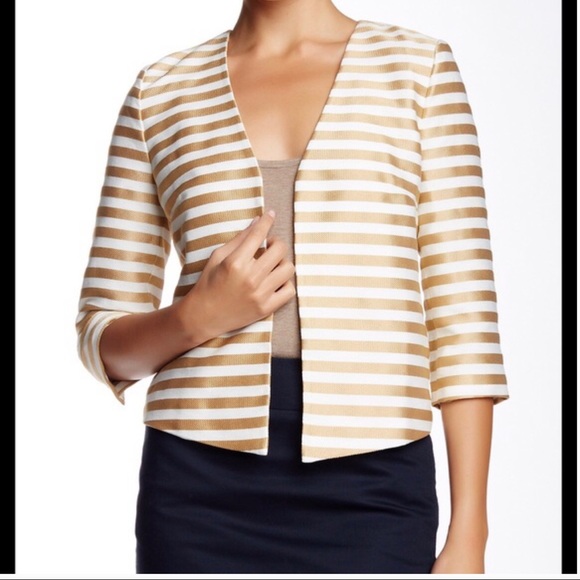 Susina Jackets & Blazers - NWOT Susina Tan Shore Stripe Jacket